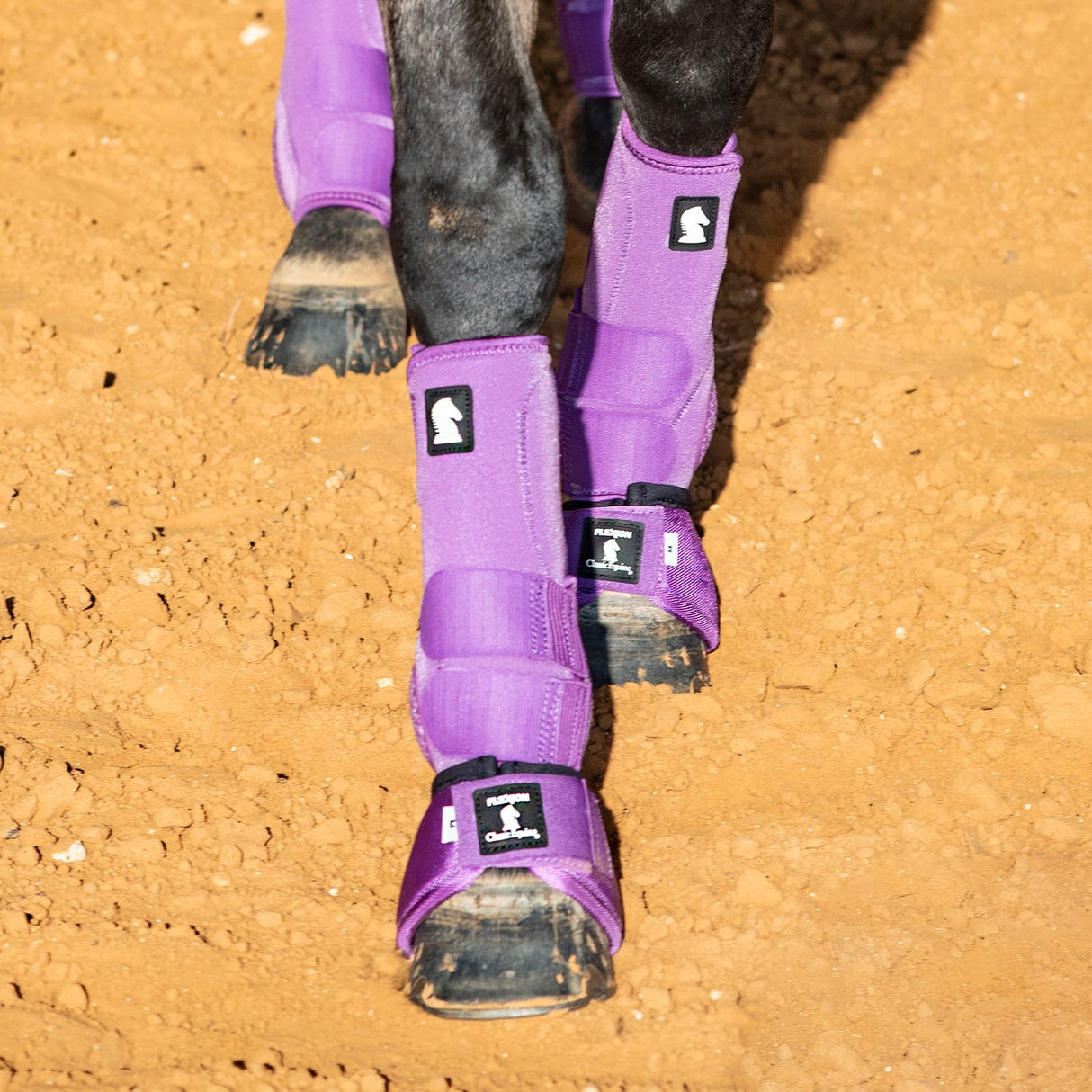 Classic Equine Flexion No-Turn Bell Boots- Violet Purple