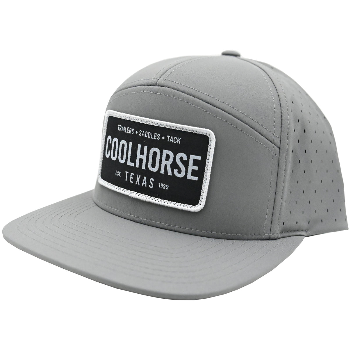 Coolhorse Gray Performance Trucker Cap with Black License Plate Patch