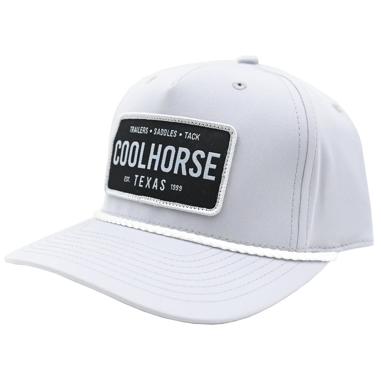 Coolhorse Light Gray Rope Cap with Black License Plate Patch
