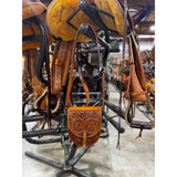 Coolhorse Leather Floral Hand-Tooled Saddle Bag Purse