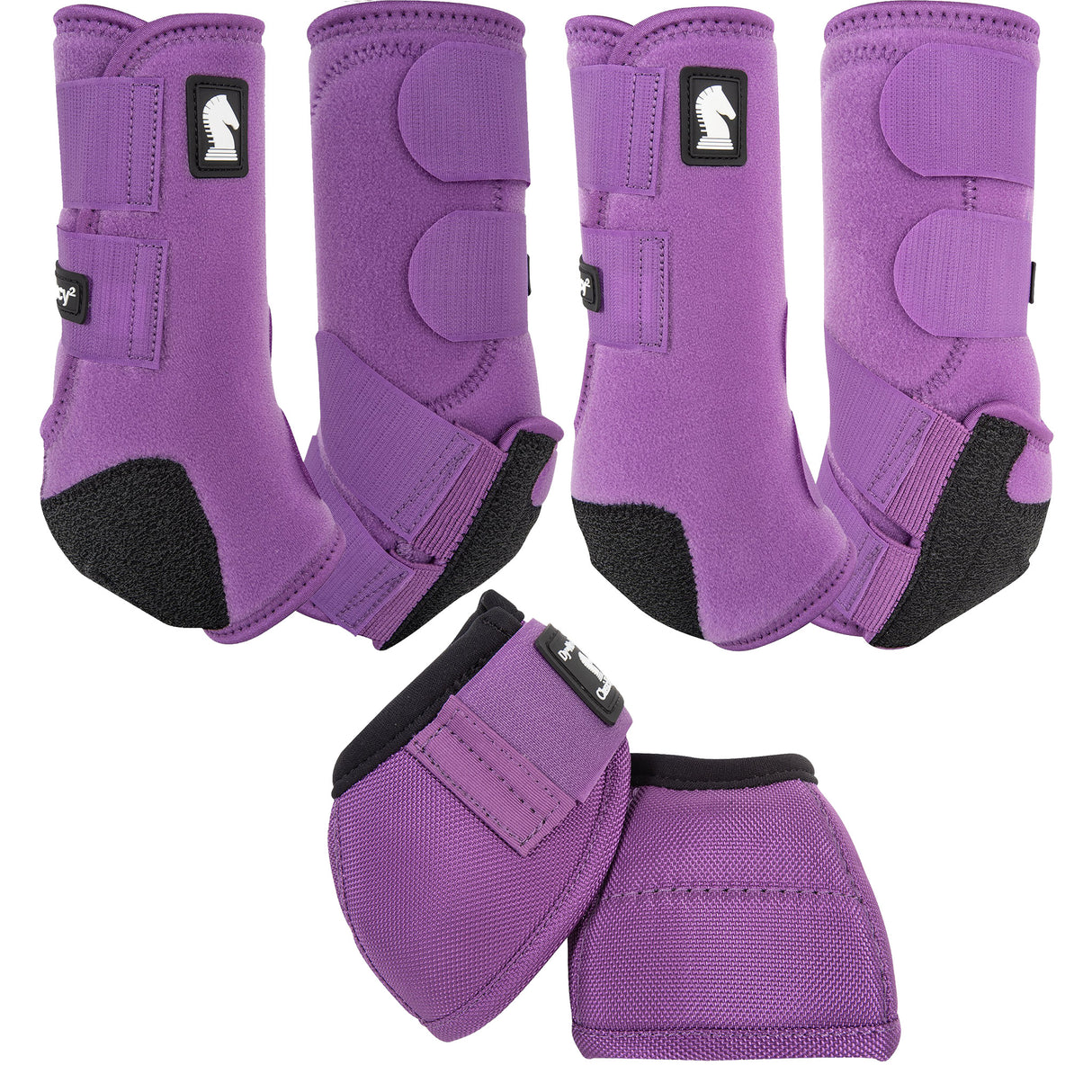 Classic Equine Legacy2 Complete Package, Front, Hind, & Bell Boot Combo Pack- Violet Purple