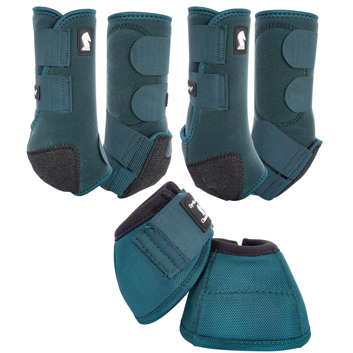 Classic Equine Legacy2 Complete Package, Front, Hind, & Bell Boot Combo Pack- Dragonfly