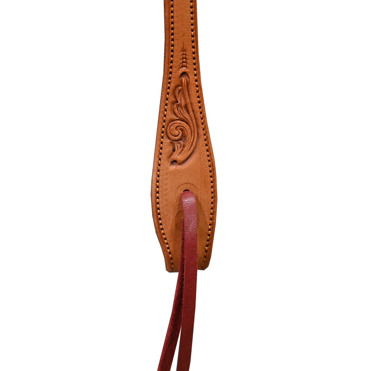 Coolhorse Leather Floral Tooled Slot Ear Headstall with Copper Sinclair Buckle