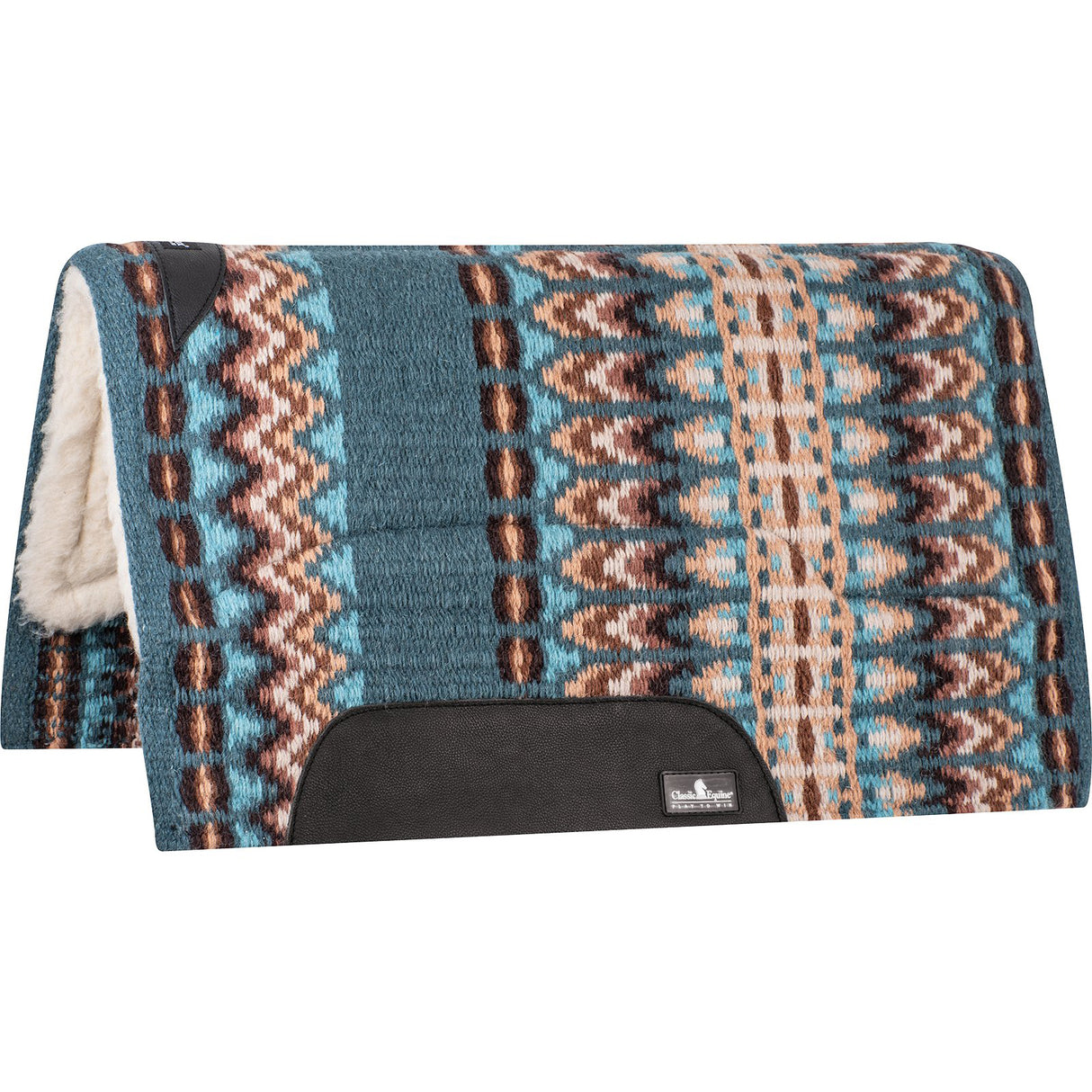 Classic Equine 1" Sensorflex Saddle Pad 34" X 38"- Peacock/Coffee