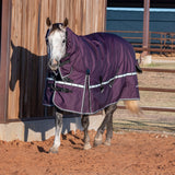 Classic Equine 10K Cross Trainer Turnout Blanket w/ Attached Hood- BlackBerry