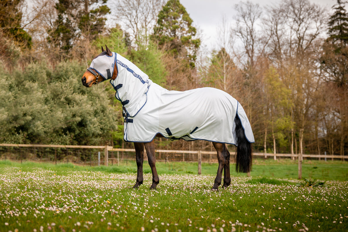 Horseware Mio Fly Sheet- Lunar Rock/Navy