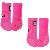 Classic Equine Flexion by Legacy Front and Hind Boots Combo Pack- Hot Pink