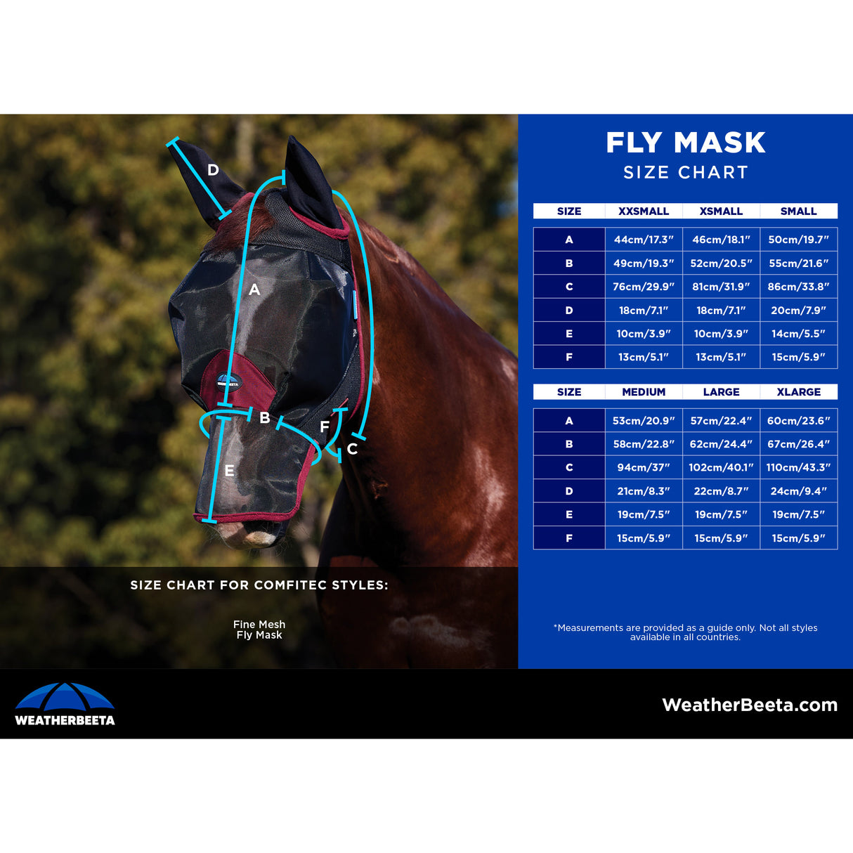 Weatherbeeta ComFiTec Fine Mesh Fly Mask