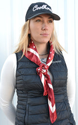 Rodeo Drive 35"x35" Burgundy Polka Dot Wild Rag