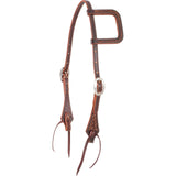 Martin Saddlery Weathered Antique Basket Stamped Slip Ear Headstall