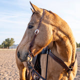 Martin Saddlery Weathered Antique Basket Stamped Slip Ear Headstall