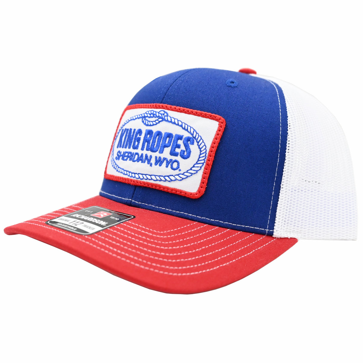 King Ropes Red, White and Blue Mesh Snapback Cap