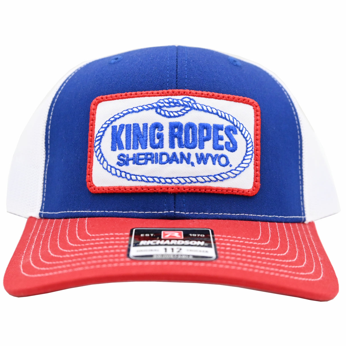 King Ropes Red, White and Blue Mesh Snapback Cap