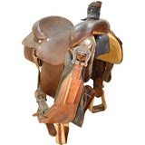 Used 15.5" No Maker Team Roping Saddle