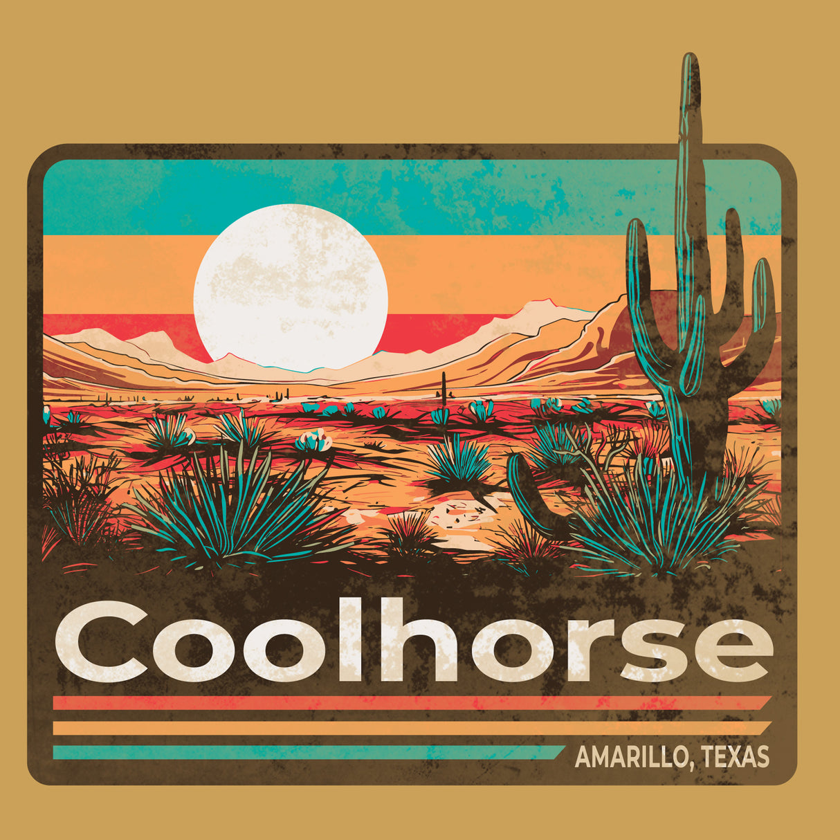 Coolhorse Mustard Western Desert Crewneck Sweatshirt