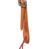 Coolhorse Leather Floral Tooled Slot Ear Headstall with Silver Sinclair Buckle