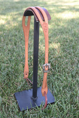 Coolhorse Leather Floral Tooled Slot Ear Headstall with Silver Sinclair Buckle
