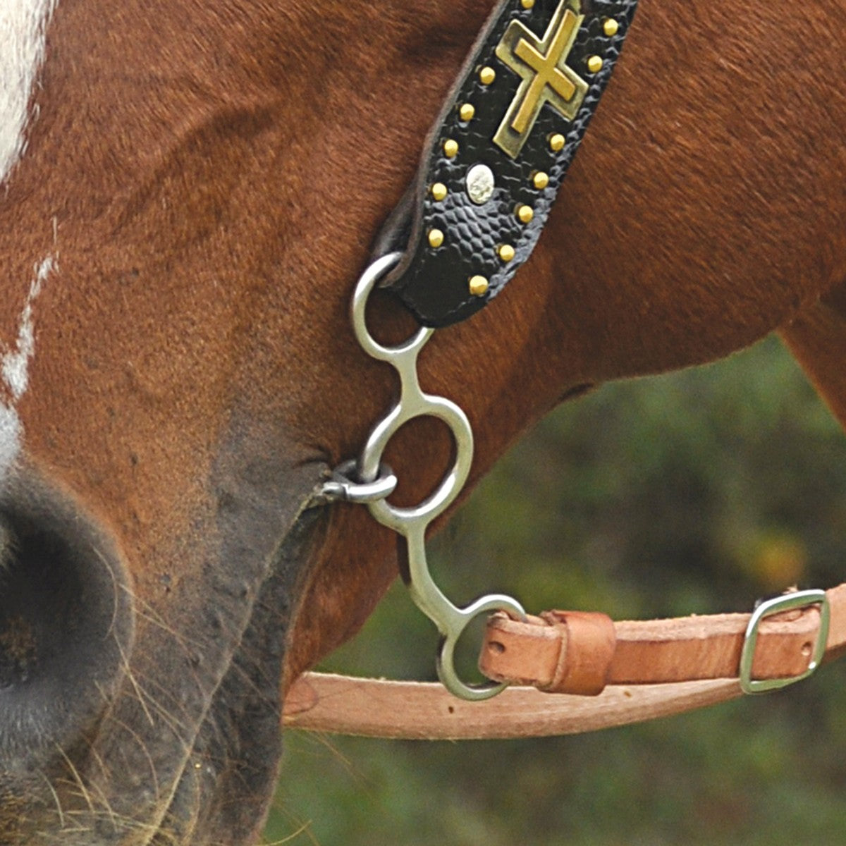 BAR H EQUINE Mors Western Gag avec Rouleau en Cuivre en Trois Parties