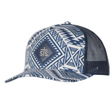 STS Ranchwear Leather Diamond Brand Patch Cap- Blue Aztec