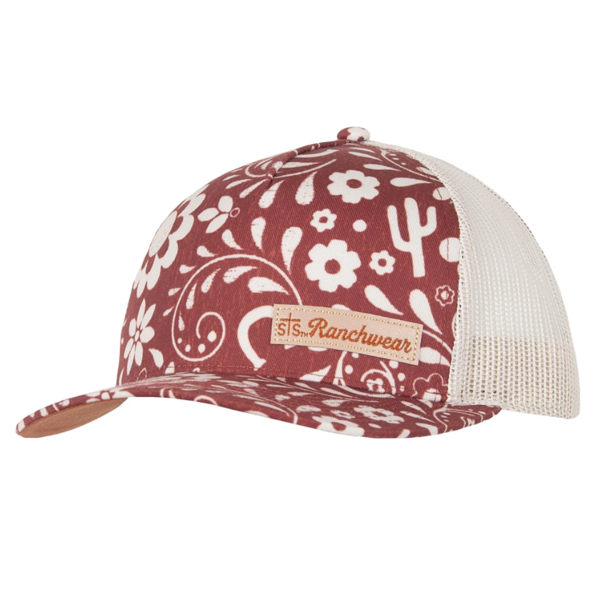 STS Ranchwear Script Brand Patch Cap- Floral Paisley