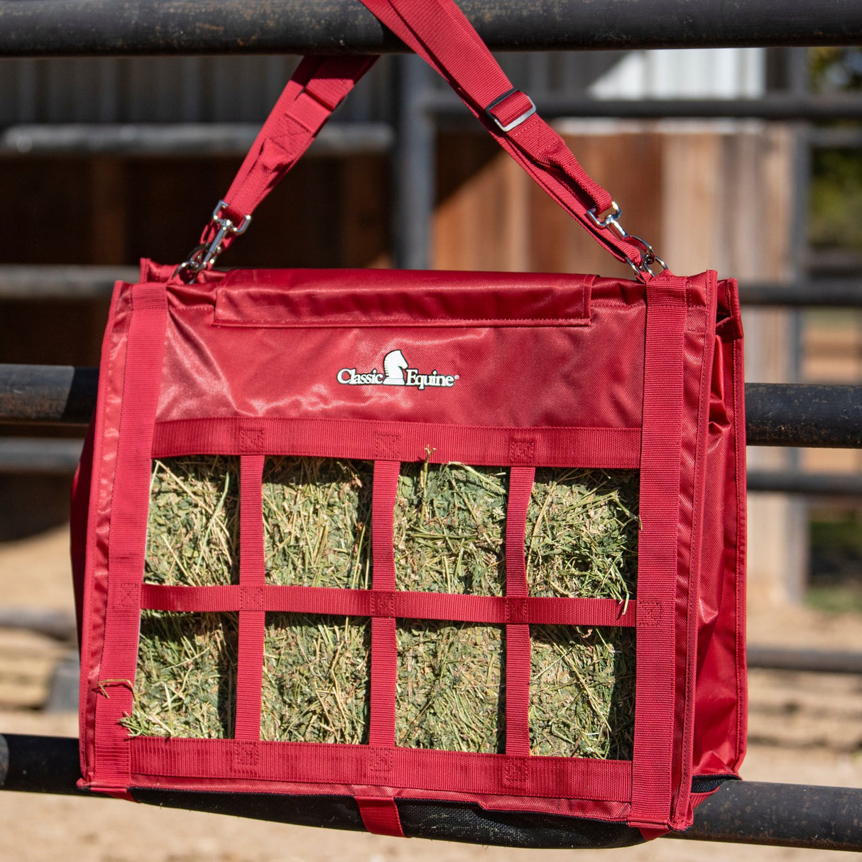 Classic Equine Top Load Hay Bag- Red