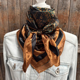 Rodeo Drive 35"x35" Emerald and Tan Paisley Wild Rag