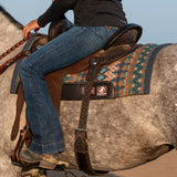 Classic Equine 32"X34" 3/4" Zone Blanket Top Saddle Pad- Navy/Emerald