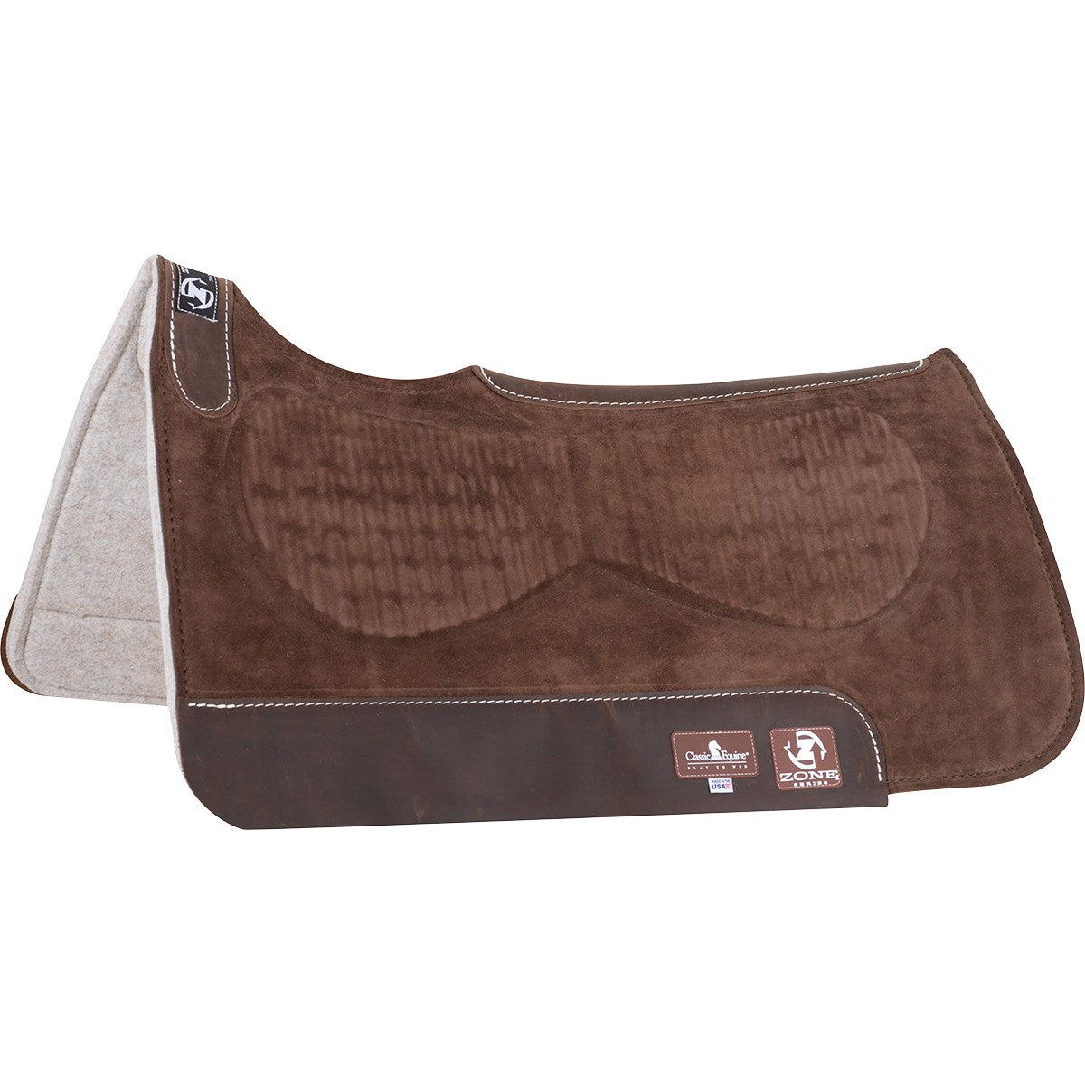 Classic Equine Zone Series Microsuede Saddle Pad 30"X30" - Chocolate
