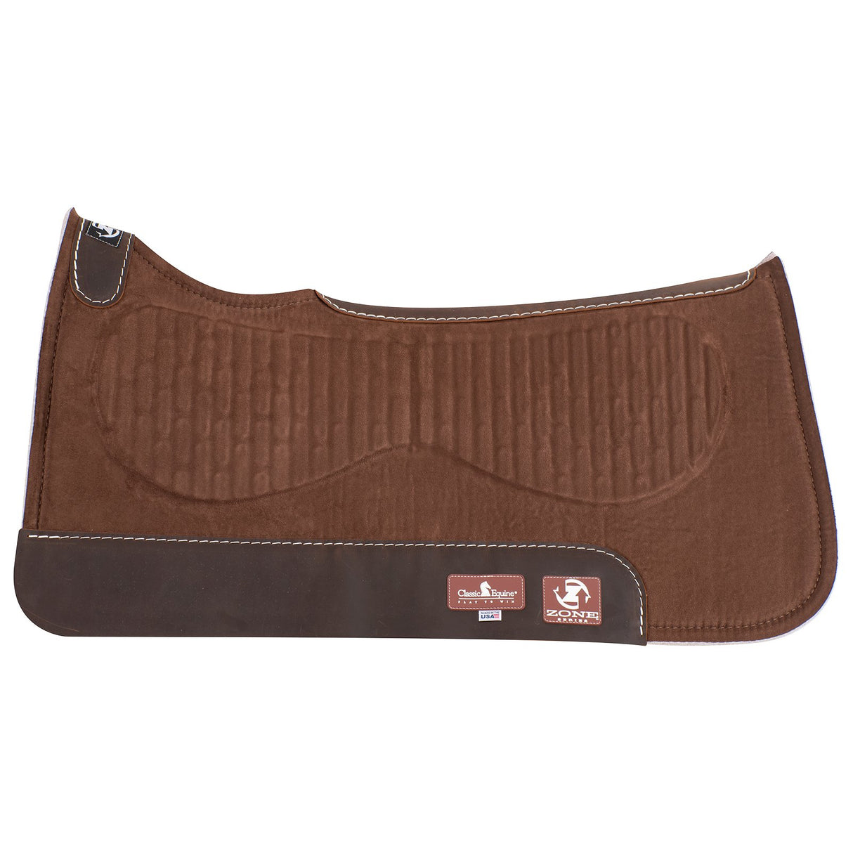 Classic Equine Zone Series Microsuede Saddle Pad 30"X30" - Chocolate