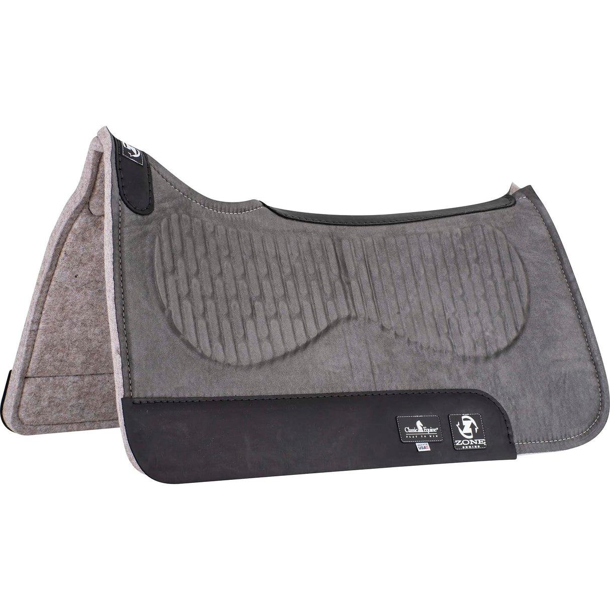 Classic Equine Zone Series Microsuede Saddle Pad 30"X30" - Grey
