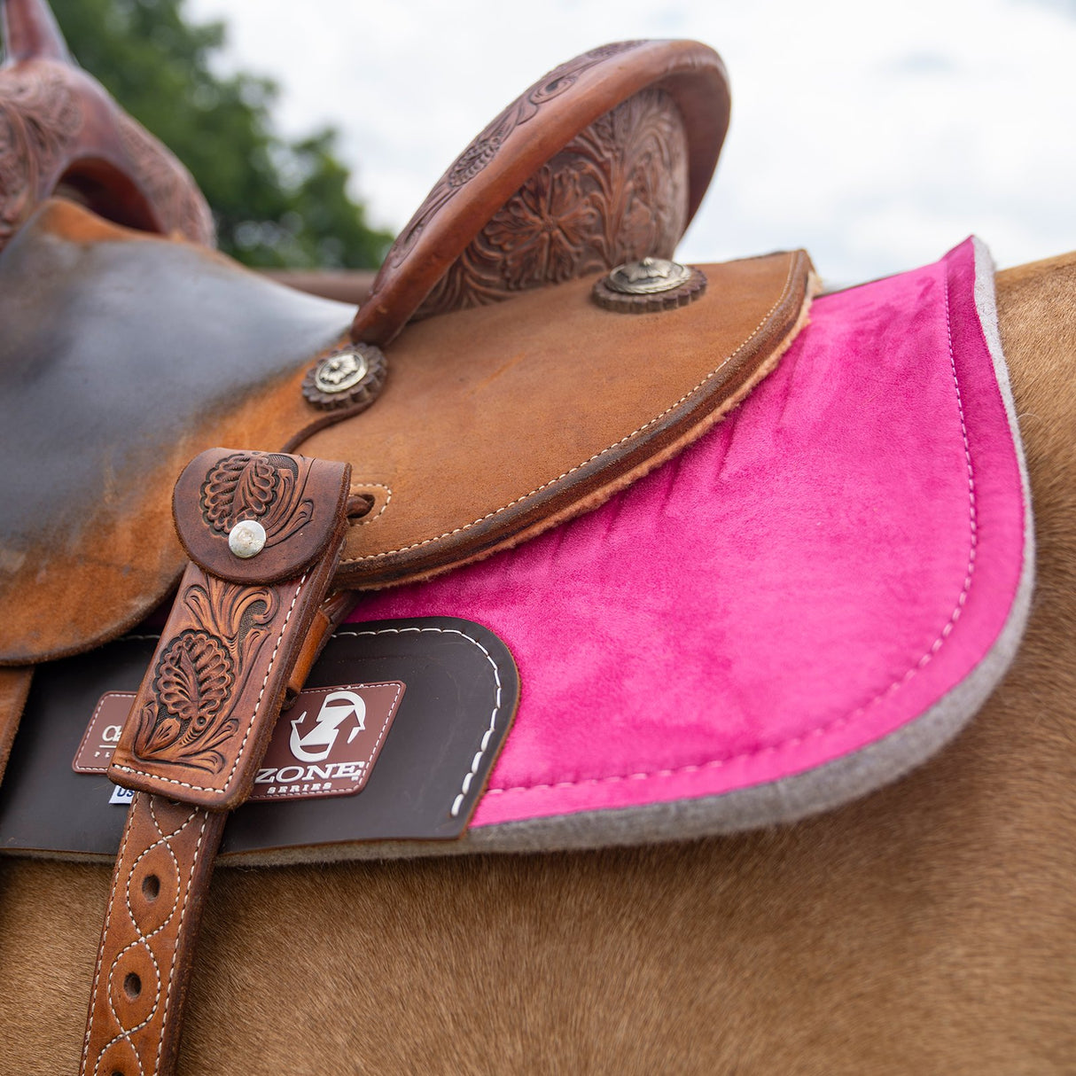 Classic Equine Zone Series Microsuede Saddle Pad 28"X30" - Pink