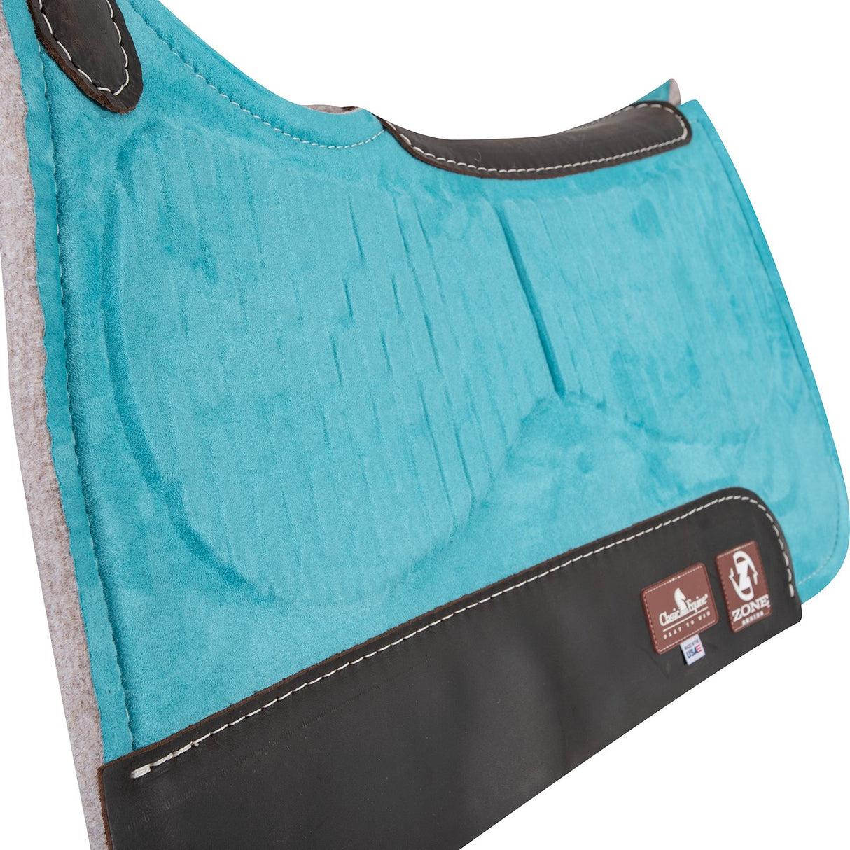 Classic Equine Zone Series Microsuede Saddle Pad 28"X30" - Turquoise