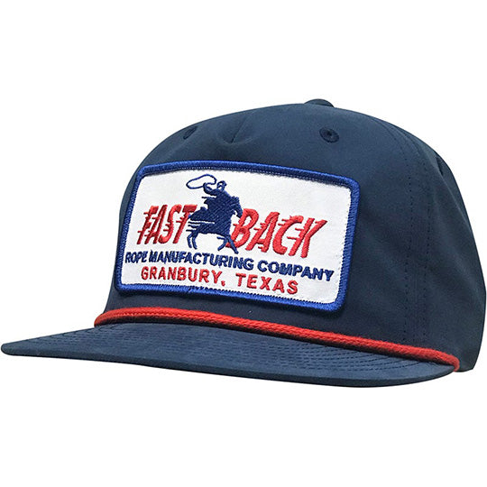 Fast Back Ropes Retro Navy Flat Bill with Red Braid Cap