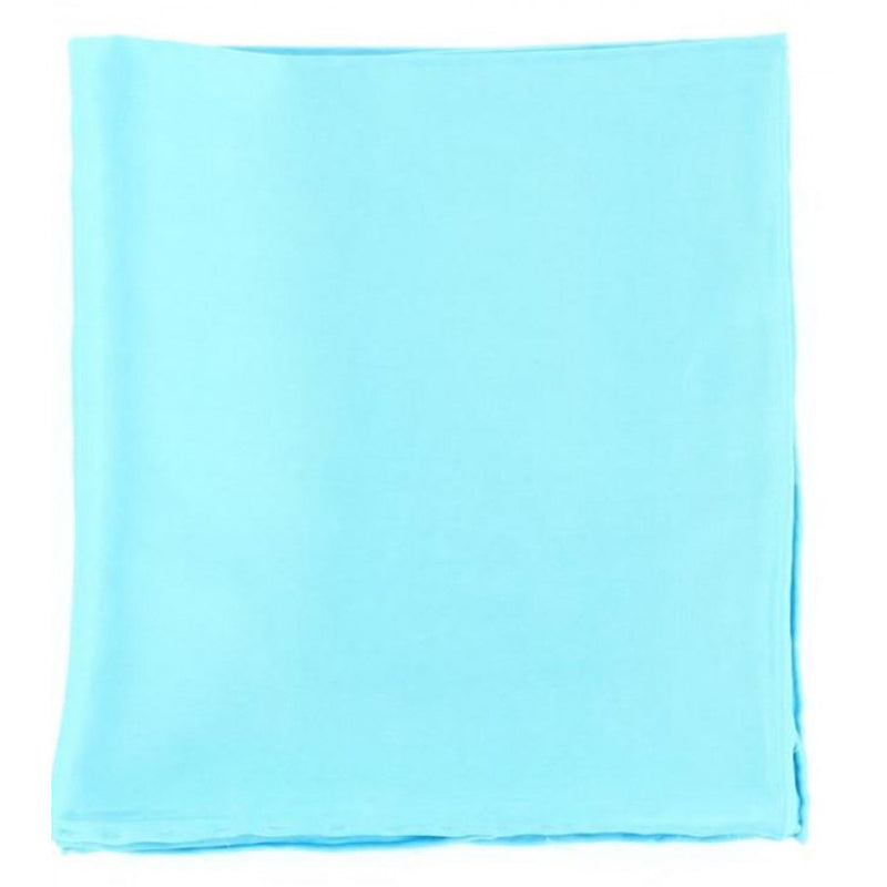 M & F 35"X35" 100% Silk Wild Rag in Solid Turquoise