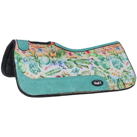 Tough 1 3/4" Cactus Print Felt Saddle Pad- 28"X28"