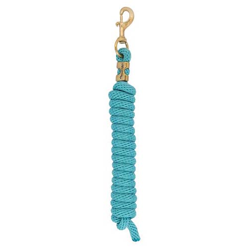 Turquoise Weaver Leather Poly Lead Rope with a Solid Brass Snap
