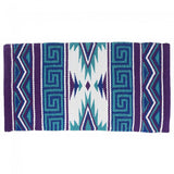 Tough 1 Mayan Navajo Wool Saddle Blanket- Purple/White/Teal/Royal