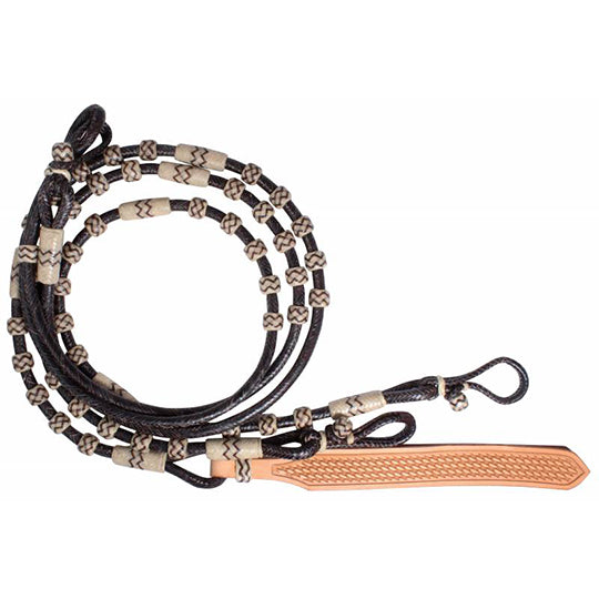Professional's Choice Rawhide Romal Reins- Brown/Natural