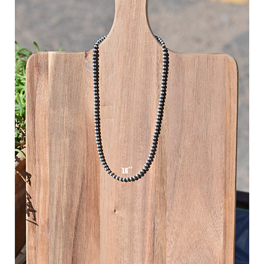 The Mason Lee Graduated 4mm Navajo Pearl Necklace 16"
