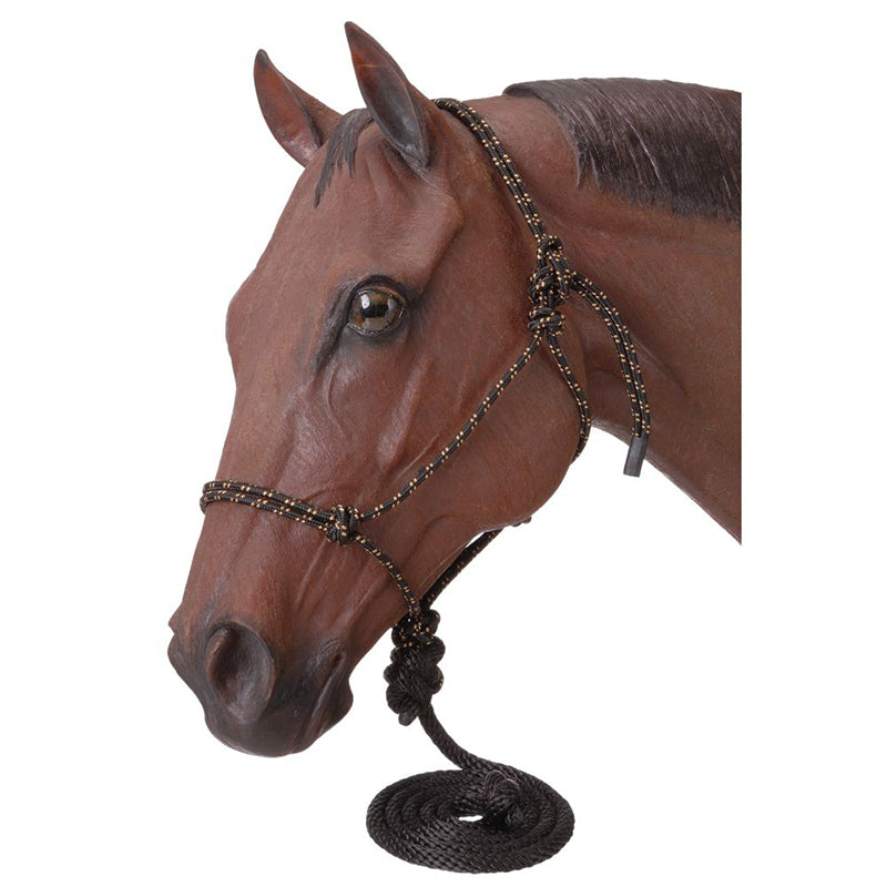 Tough 1 Black and Tan Poly Rope Halter with Lead Rope
