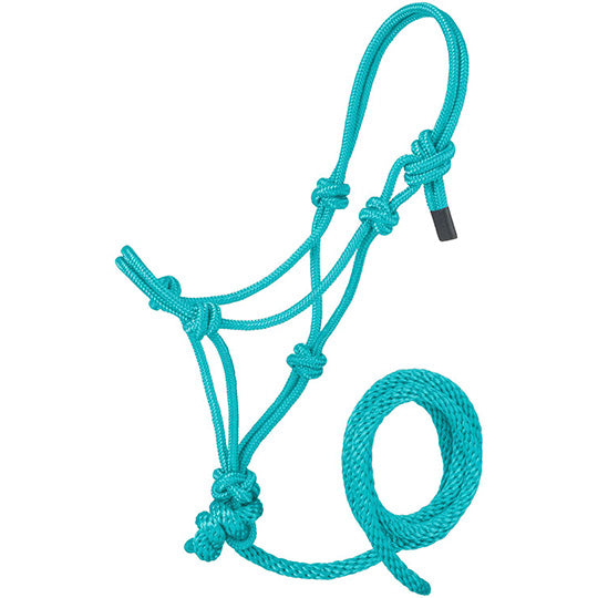 Tough 1 Mini Rope Halter with Lead Rope- Turquoise