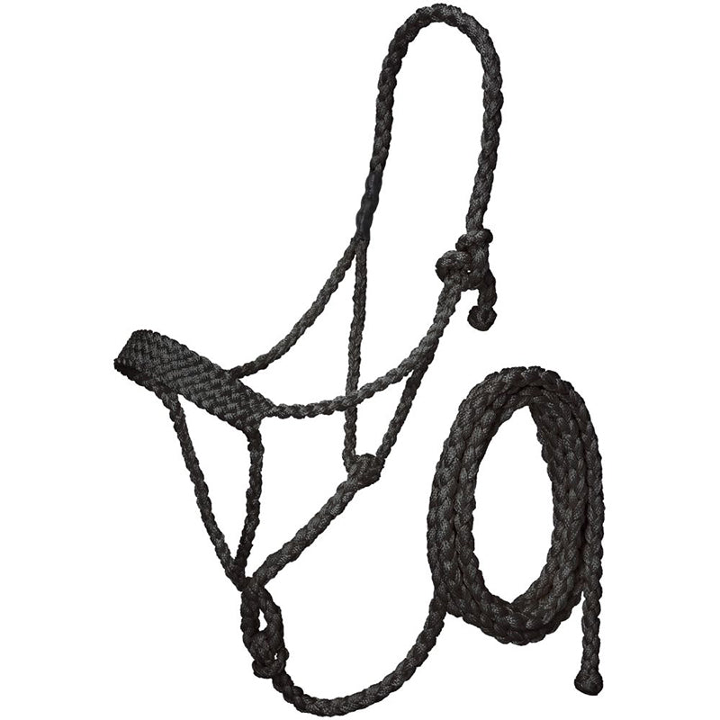 Tough 1 Black Lightweight Mule Tape Halter with 10' Lead Rope