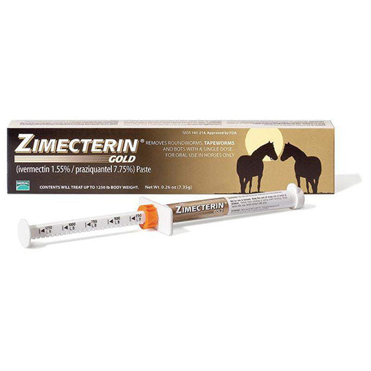 Zimecterin Gold (Ivermectin 1.55%/Praziquantel 7.75%) Dewormer Paste