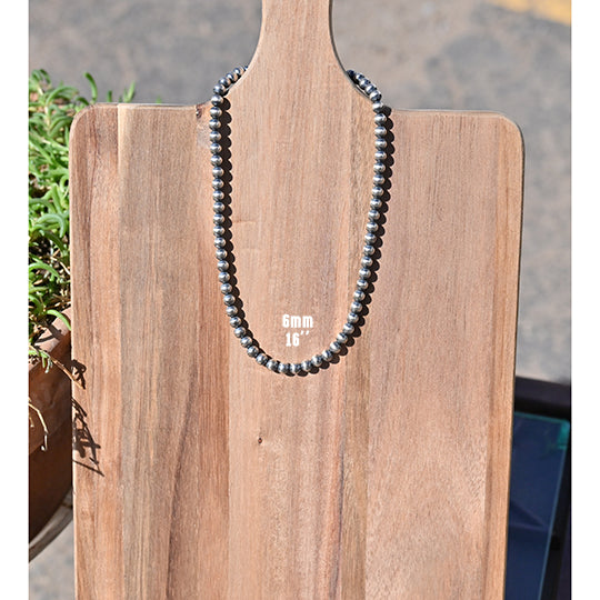 The Mason Lee Graduated 6mm Navajo Pearl Necklace 16"
