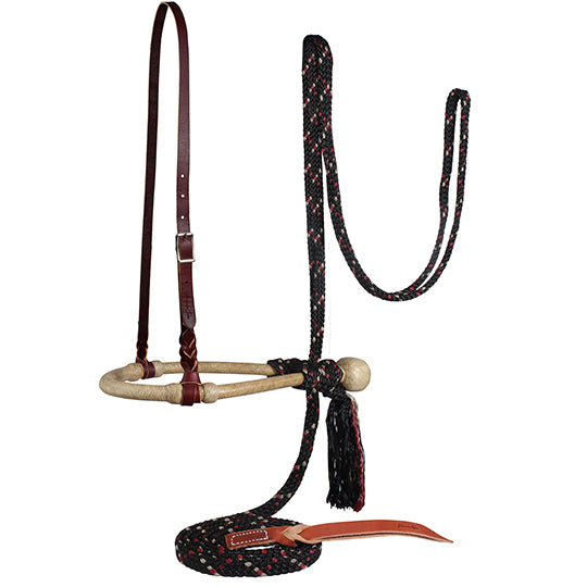 Showman Poggiatesta In Pelle Marrone Con Nodo – Briglia Bosal Mecate Redini 3311