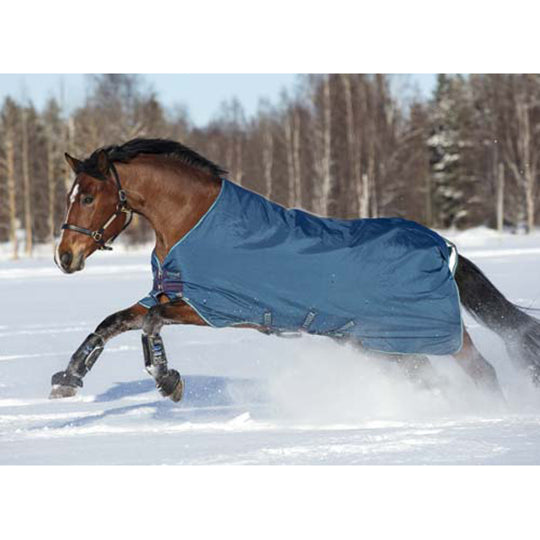 Horseware Rhino Original Medium Turnout Blanket with VariLayer- Navy/Aqua