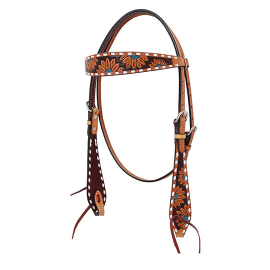 Rafter T Ranch Co. Turquoise Sunflower Headstall