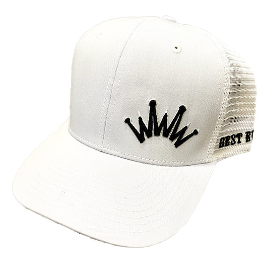 Ever View Cap Best Ever White Trucker Cap with White Mesh Back and Black Crown