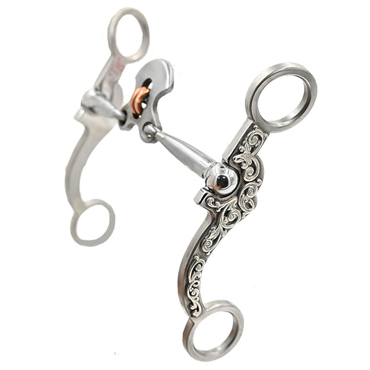 Tom Balding Cody Shank Double Cross Bit with Floral Overlay