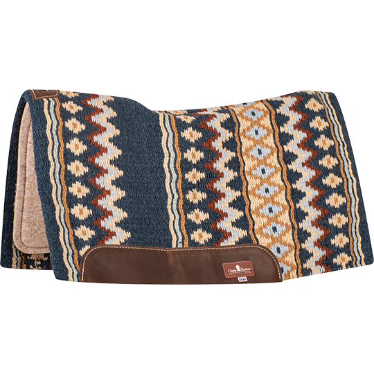 Classic Equine 3/4" ESP Contour Saddle Pad 34"x38"- Navy/Ice